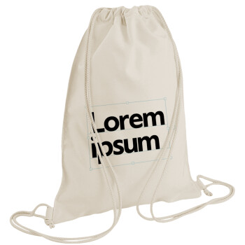 Lorem ipsum, Τσάντα πλάτης πουγκί GYMBAG natural (28x40cm)