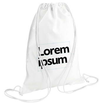 Lorem ipsum, Backpack pouch GYMBAG white (28x40cm)