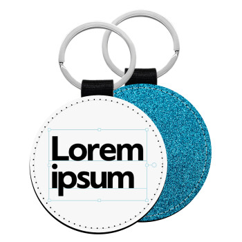 Lorem ipsum, Μπρελόκ Δερματίνη, στρογγυλό ΜΠΛΕ (5cm)