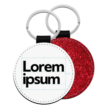 Lorem ipsum, Μπρελόκ Δερματίνη, στρογγυλό ΚΟΚΚΙΝΟ (5cm)