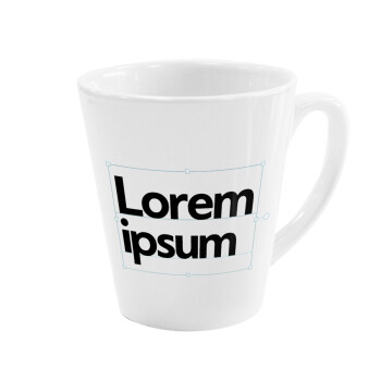Lorem ipsum, Κούπα κωνική Latte Λευκή, κεραμική, 300ml