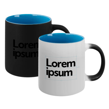 Lorem ipsum, Κούπα Μαγική εσωτερικό μπλε, κεραμική 330ml που αλλάζει χρώμα με το ζεστό ρόφημα (1 τεμάχιο)