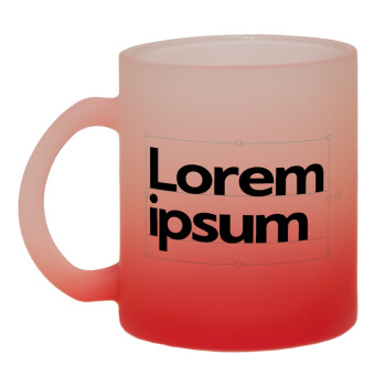 Lorem ipsum, Κούπα γυάλινη δίχρωμη με βάση το κόκκινο ματ, 330ml