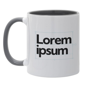 Lorem ipsum, Κούπα χρωματιστή γκρι, κεραμική, 330ml