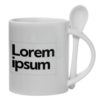 Lorem ipsum, Κούπα, κεραμική με κουταλάκι, 330ml (1 τεμάχιο)