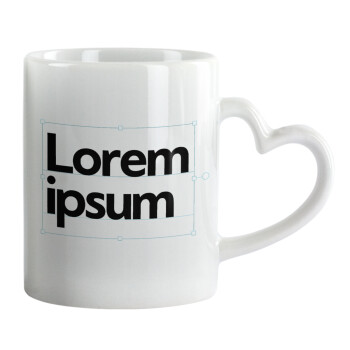 Lorem ipsum, Mug heart handle, ceramic, 330ml