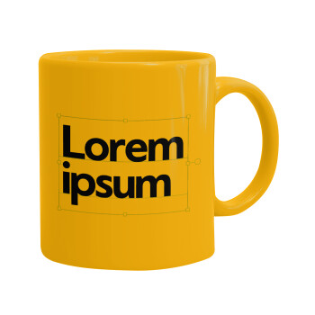 Lorem ipsum, Ceramic coffee mug yellow, 330ml (1pcs)