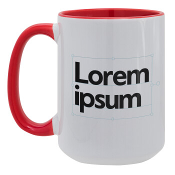 Lorem ipsum, Κούπα Mega 15oz, κεραμική Κόκκινη, 450ml