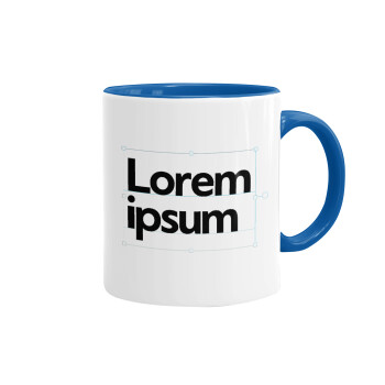 Lorem ipsum, Mug colored blue, ceramic, 330ml