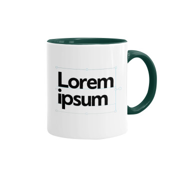 Lorem ipsum, Mug colored green, ceramic, 330ml