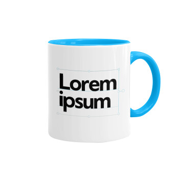 Lorem ipsum, Mug colored light blue, ceramic, 330ml