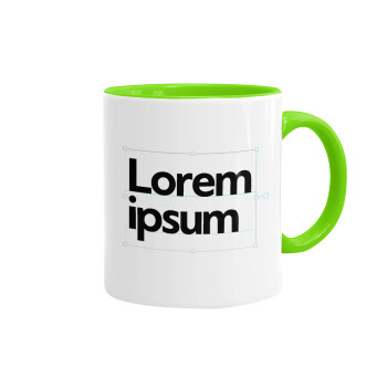 Lorem ipsum, Mug colored light green, ceramic, 330ml