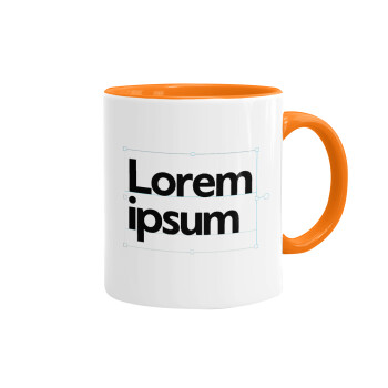 Lorem ipsum, Mug colored orange, ceramic, 330ml