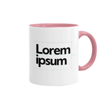 Lorem ipsum, Mug colored pink, ceramic, 330ml