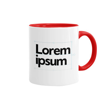 Lorem ipsum, Κούπα χρωματιστή κόκκινη, κεραμική, 330ml