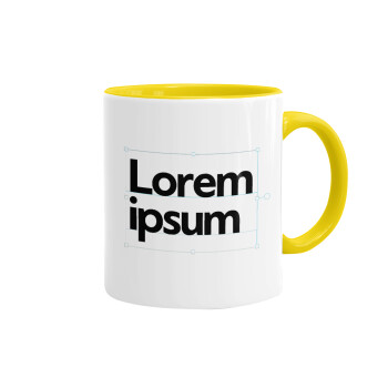 Lorem ipsum, Mug colored yellow, ceramic, 330ml