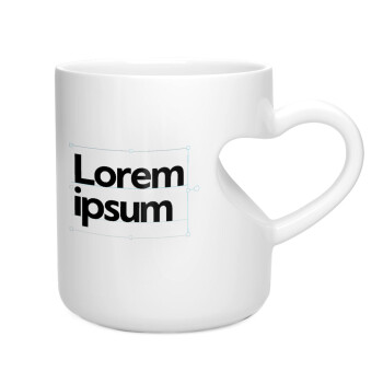 Lorem ipsum, Κούπα καρδιά λευκή, κεραμική, 330ml