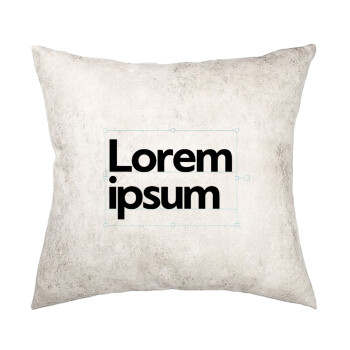 Lorem ipsum, Μαξιλάρι καναπέ Δερματίνη Γκρι 40x40cm με γέμισμα