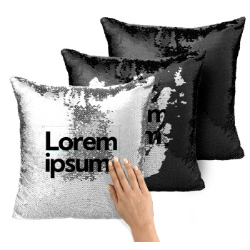 Lorem ipsum, Μαξιλάρι καναπέ Μαγικό Μαύρο με πούλιες 40x40cm περιέχεται το γέμισμα