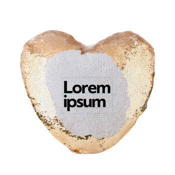 Lorem ipsum, Μαξιλάρι καναπέ καρδιά Μαγικό Χρυσό με πούλιες 40x40cm περιέχεται το  γέμισμα