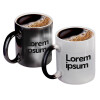 Color changing magic Mug, ceramic, 330ml when adding hot liquid inside, the black colour desappears (1 pcs)