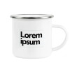 Metallic enamel cup white 360ml
