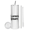 Tumbler stainless steel 600ml, with metal straw & cleaning brush