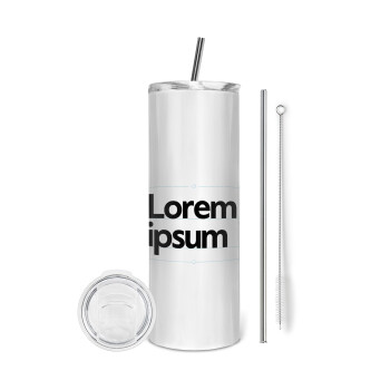 Lorem ipsum, Tumbler stainless steel 600ml, with metal straw & cleaning brush