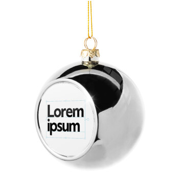 Lorem ipsum, Silver 8cm Christmas tree ball ornament