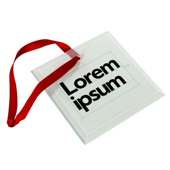 Lorem ipsum, Χριστουγεννιάτικο στολίδι γυάλινο τετράγωνο 9x9cm