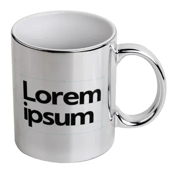 Lorem ipsum, Κούπα κεραμική, ασημένια καθρέπτης, 330ml