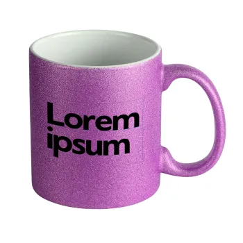Lorem ipsum, Κούπα Μωβ Glitter που γυαλίζει, κεραμική, 330ml