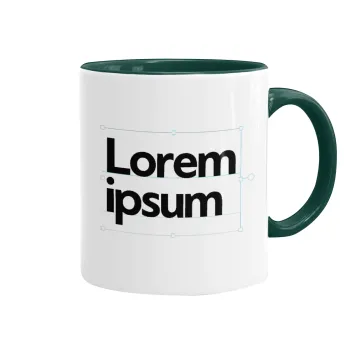 Lorem ipsum, Κούπα χρωματιστή πράσινη, κεραμική, 330ml