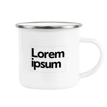 Lorem ipsum, Metallic enamel cup white 360ml