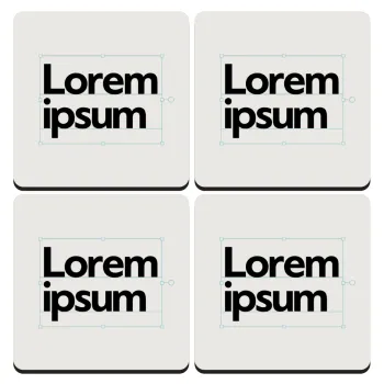 Lorem ipsum, ΣΕΤ 4 Σουβέρ ξύλινα τετράγωνα (9cm)