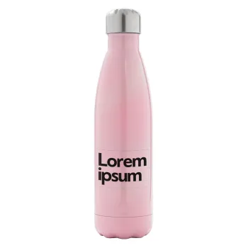 Lorem ipsum, Μεταλλικό παγούρι θερμός Ροζ Ιριδίζον (Stainless steel), διπλού τοιχώματος, 500ml