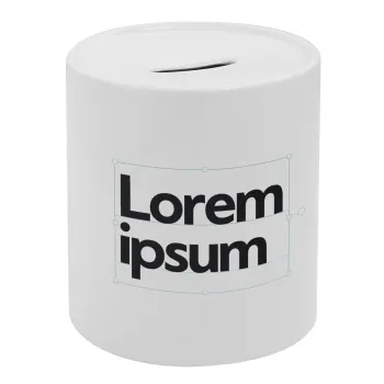 Lorem ipsum, Κουμπαράς πορσελάνης με τάπα
