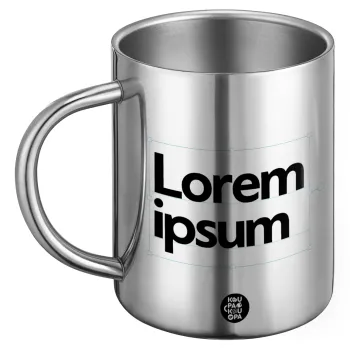 Lorem ipsum, Ανοξείδωτη Μεταλλική Κούπα 450ml - Διπλού Τοιχώματος