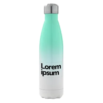 Lorem ipsum, Μεταλλικό παγούρι θερμός Πράσινο/Λευκό (Stainless steel), διπλού τοιχώματος, 500ml