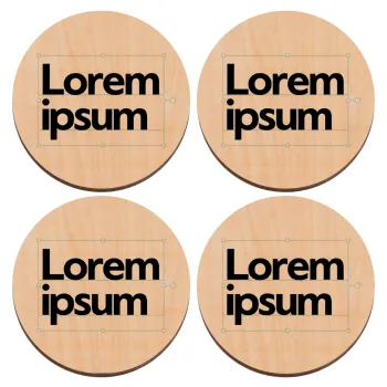 Lorem ipsum, ΣΕΤ x4 Σουβέρ ξύλινα στρογγυλά plywood (9cm)