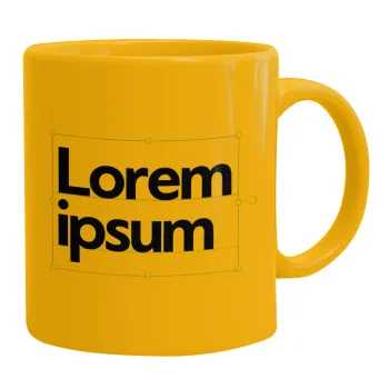 Lorem ipsum, Κούπα, κεραμική κίτρινη, 330ml