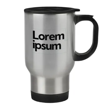 Lorem ipsum, Κούπα ταξιδιού ανοξείδωτη με καπάκι, διπλού τοιχώματος (θερμό) 450ml