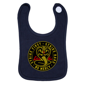 cobra kai strike first dojo, Σαλιάρα με Σκρατς 100% Organic Cotton Μπλε (0-18 months)