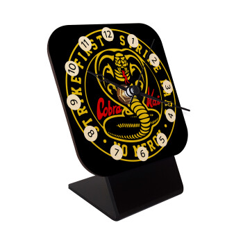 cobra kai strike first dojo, Quartz Table clock in natural wood (10cm)