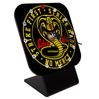 cobra kai strike first dojo, Quartz Wooden table clock with hands (10cm)