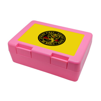 cobra kai strike first dojo, Children's cookie container PINK 185x128x65mm (BPA free plastic)