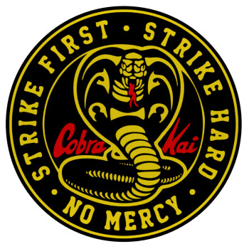 cobra kai strike first dojo, Mousepad Round 20cm
