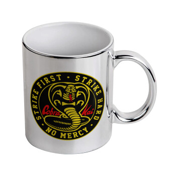 cobra kai strike first dojo, Mug ceramic, silver mirror, 330ml