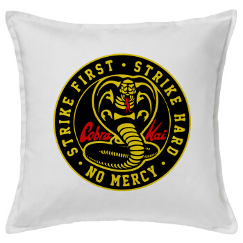 cobra kai strike first dojo, Sofa cushion White 50x50cm includes filling