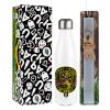 Easter candle, metallic white thermos bottle (500ml) & aromatic flat candle (30cm) (GRAY)